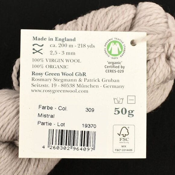 Rosy Green Wool Merino D'Arles Yarn 100% Organic Virgin Wool Mistral - Picture 3 of 3